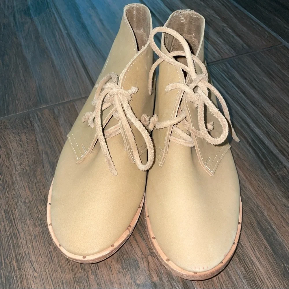Beek Anthropologie Bunting Lace Up leather Camel color Chukka Boots 7.5